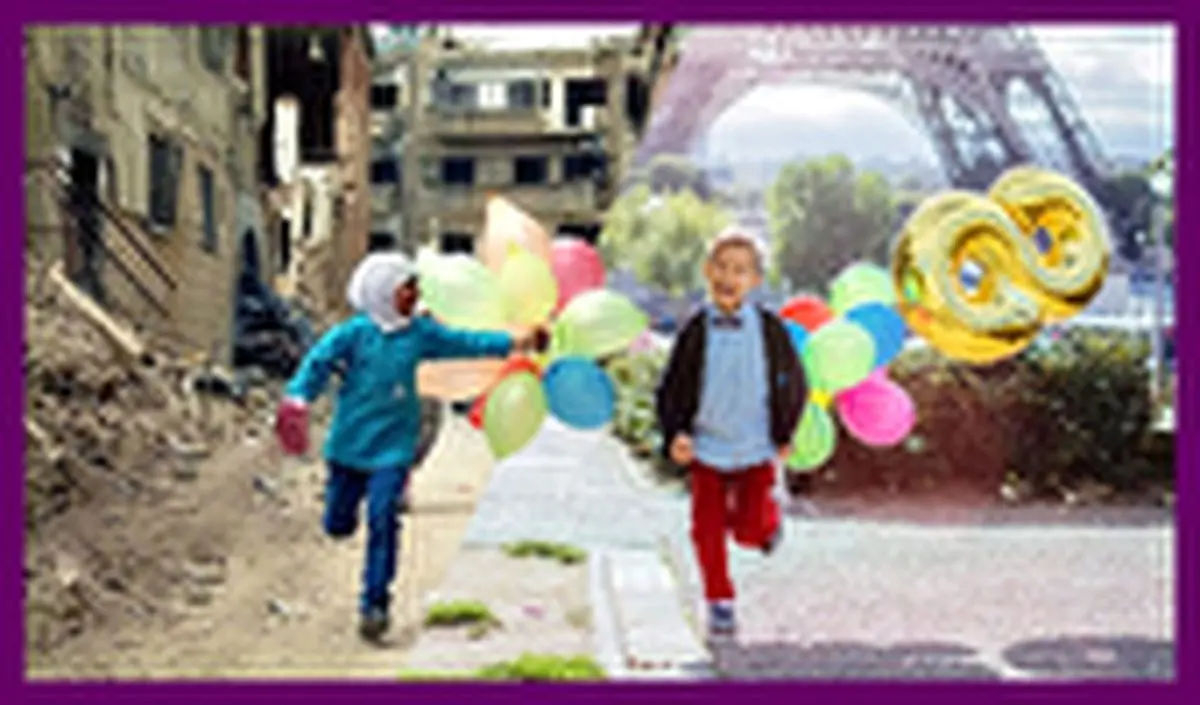 تضاد دردناک جنگ و صلح را در یک قاب ببینید/ عکس