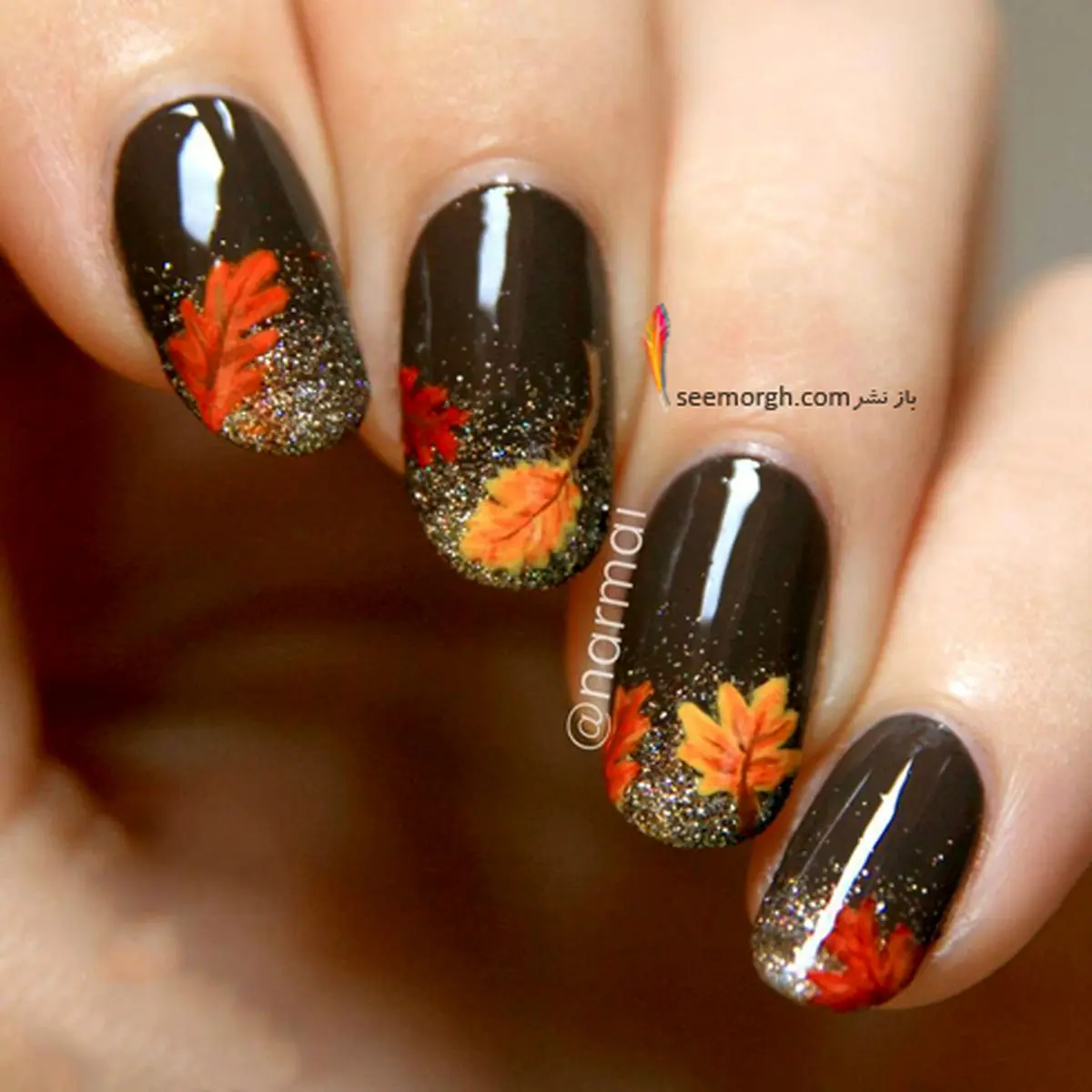 طراحی ناخن با برگ های زیبا،جدیدترین مدل برای پاییز 2018