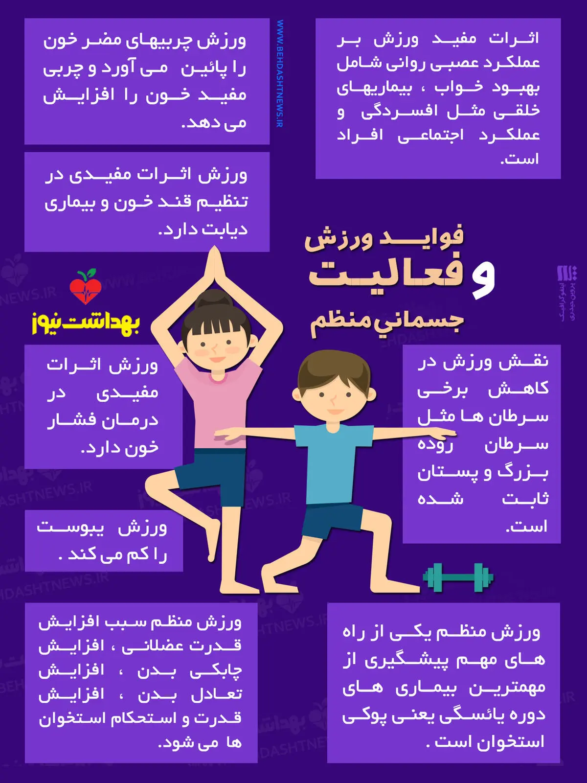 فواید ورزش و فعالیت جسمانی منظم