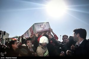 پیکر ۱۳ شهید آتش‌نشان در بهشت زهرا(س) آرام گرفت + عکس