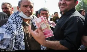 حاشیه نگاری یک زائر  پیادروی اربعین برای تهیه ارز  