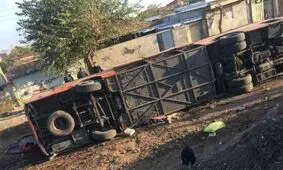 واژگونی اتوبوس در شرق گلستان 32 مصدوم برجای گذاشت
