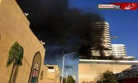 آتش سوزی در خیابان کوهسنگی مشهد+تصویر