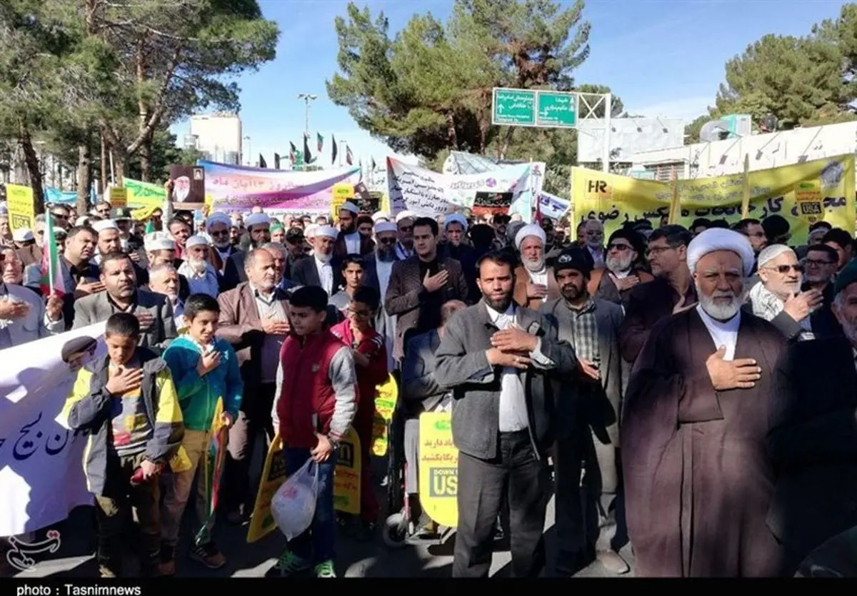 حضور پرشور مردم خراسان جنوبی در راهپیمایی ۱۳ آبان به روایت تصویر