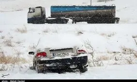 گردنه چری در کوهرنگ سفیدپوش شد; تردد تنها با زنجیرچرخ امکان‌پذیر است