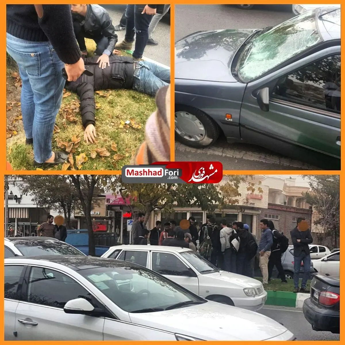 برخورد عابر پیاده با خودروی سواری در هاشمیه مشهد