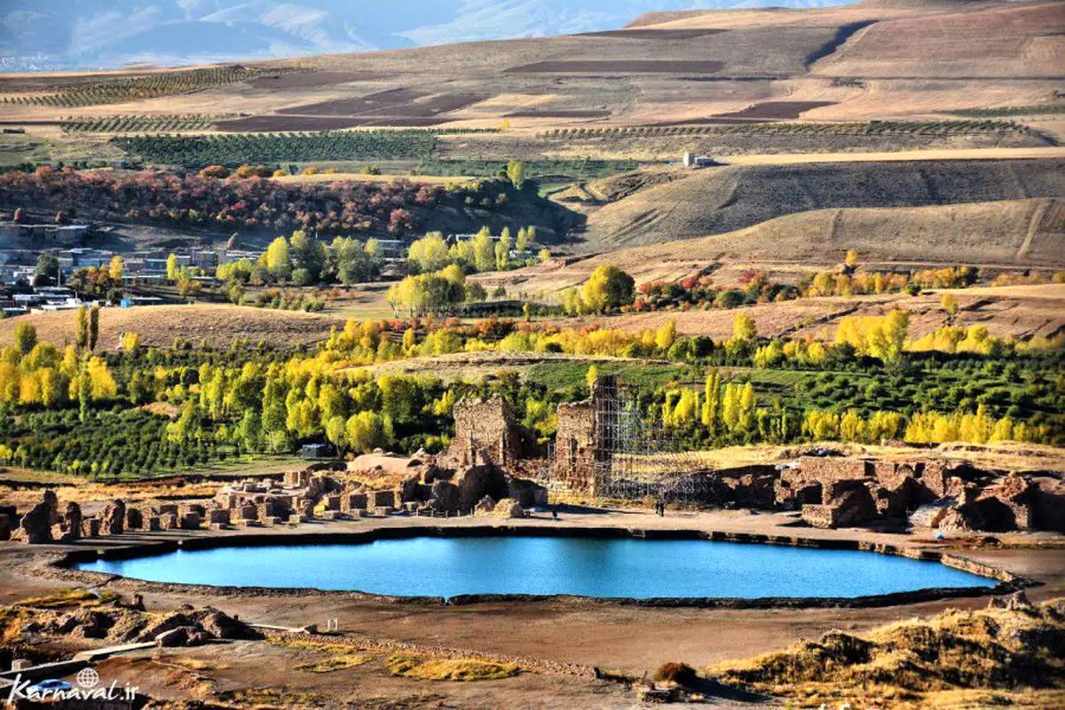 تصویری هوایی از تخت سلیمان