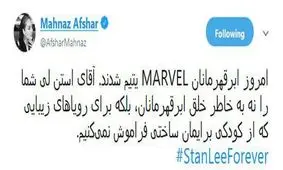 پست مهناز افشار برای درگذشت خالق مرد عنکبوتی