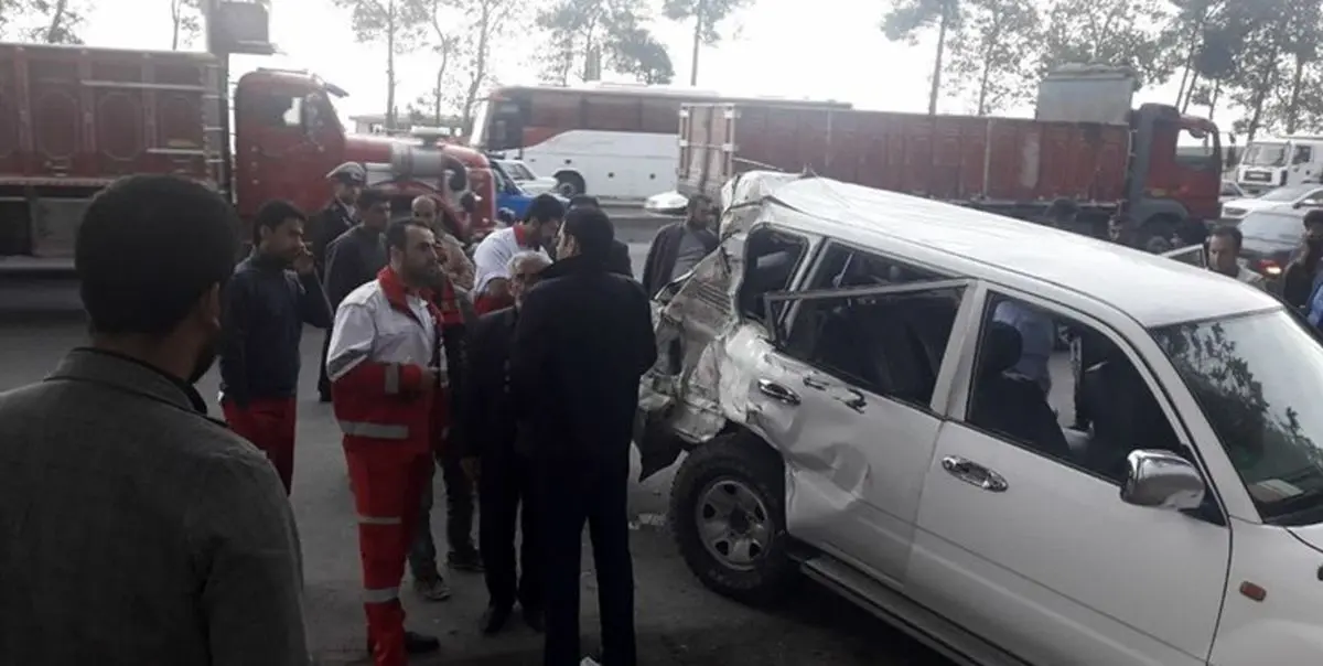 نخستین ویدئو از محل تصادف خودروی حامل رییس تامین اجتماعی