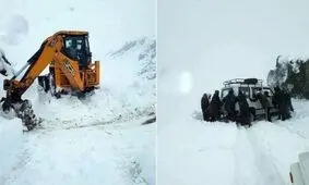 گرفتار شدن سه خانوار عشایری در برف سنگین کوهرنگ