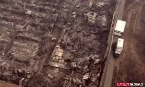 تصاویر هوایی از شهر سوخته «پارادایس» در کالیفرنیا