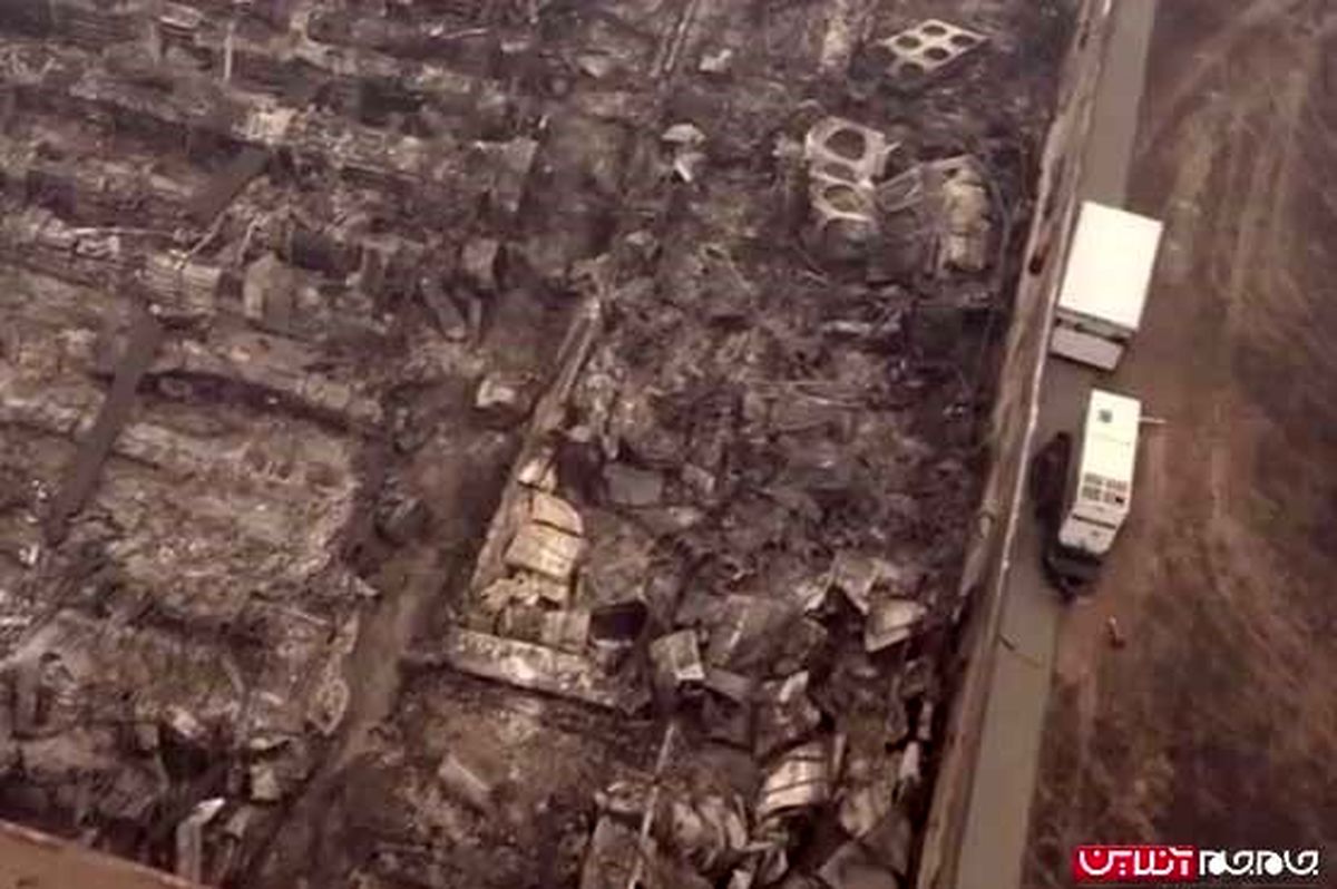 تصاویر هوایی از شهر سوخته «پارادایس» در کالیفرنیا