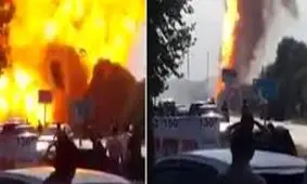 لحظه انفجار خودرو در ترافیکی مرگبار!