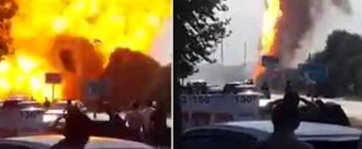 لحظه انفجار خودرو در ترافیکی مرگبار!