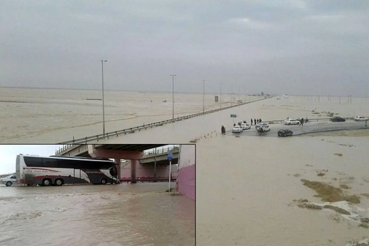 لحظه‌ای تکان‌دهنده از سیل در بوشهر