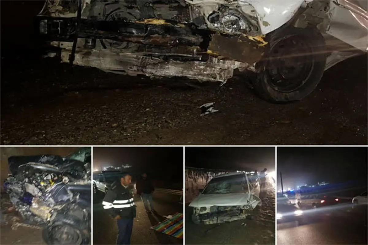 تصادف شاخ به شاخ دو خودرو در هراز ۵ نفر مصدوم شدند