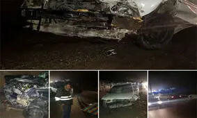 تصادف شاخ به شاخ دو خودرو در هراز ۵ نفر مصدوم شدند