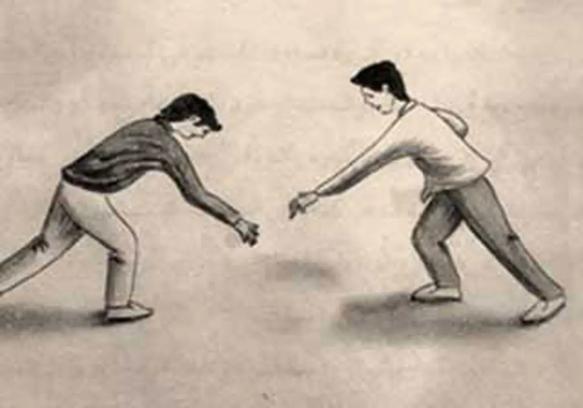 بازی سنتی و محلی قدیم در قلعه سر (رزین کا)