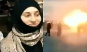 لحظه عملیات انتحاری زن تروریست مقابل پاسگاه پلیس +فیلم