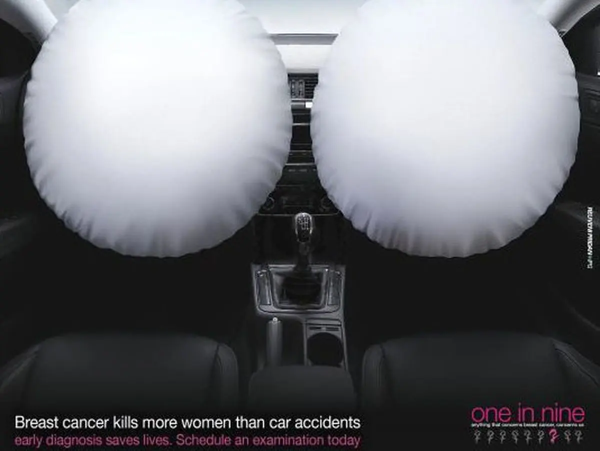 تبلیغ خلاق:سرطان سینه بیشتر از تصادف، زنان را می‌کشد