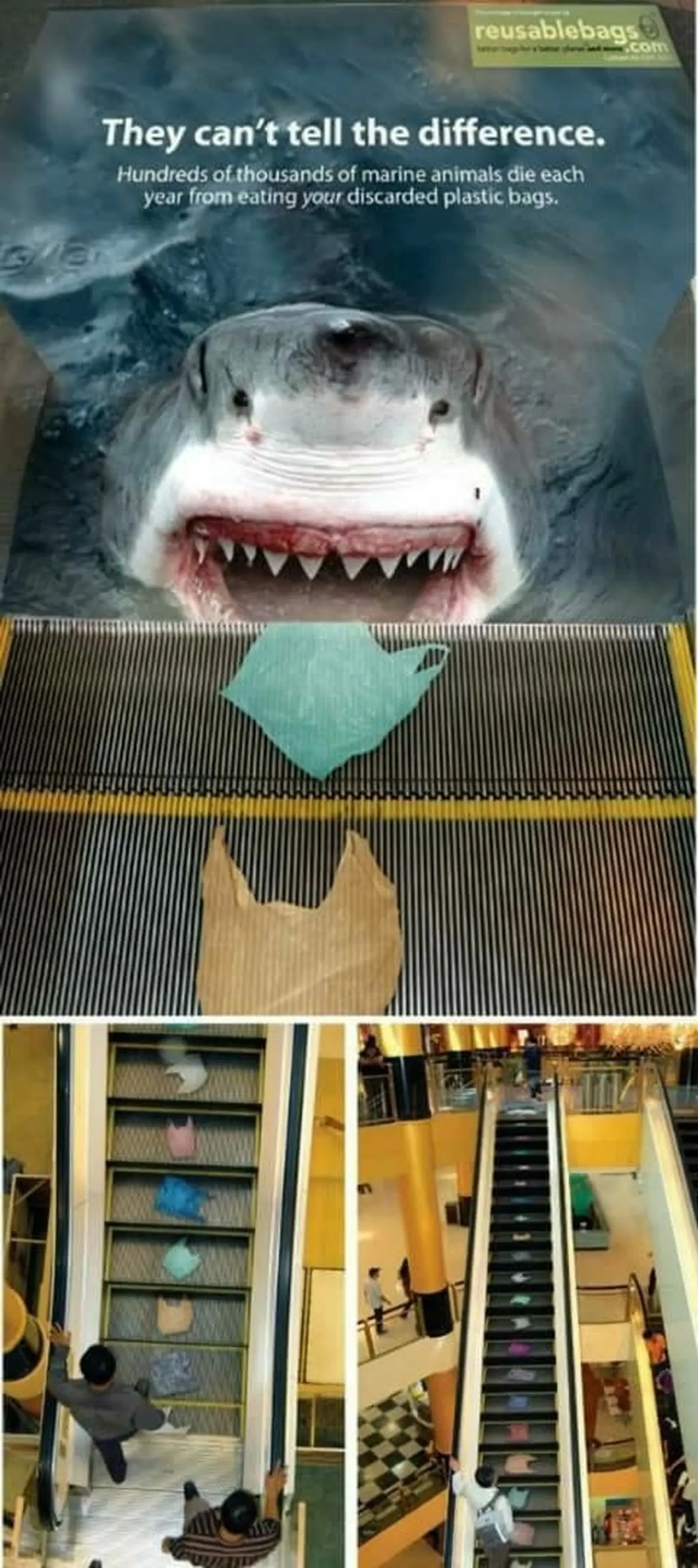 استفاده خلاقانه از پله برقی برای خلق یک تبلیغ پارتیزانی