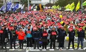 اعتصاب و تظاهرات سراسری کارگران کره جنوبی