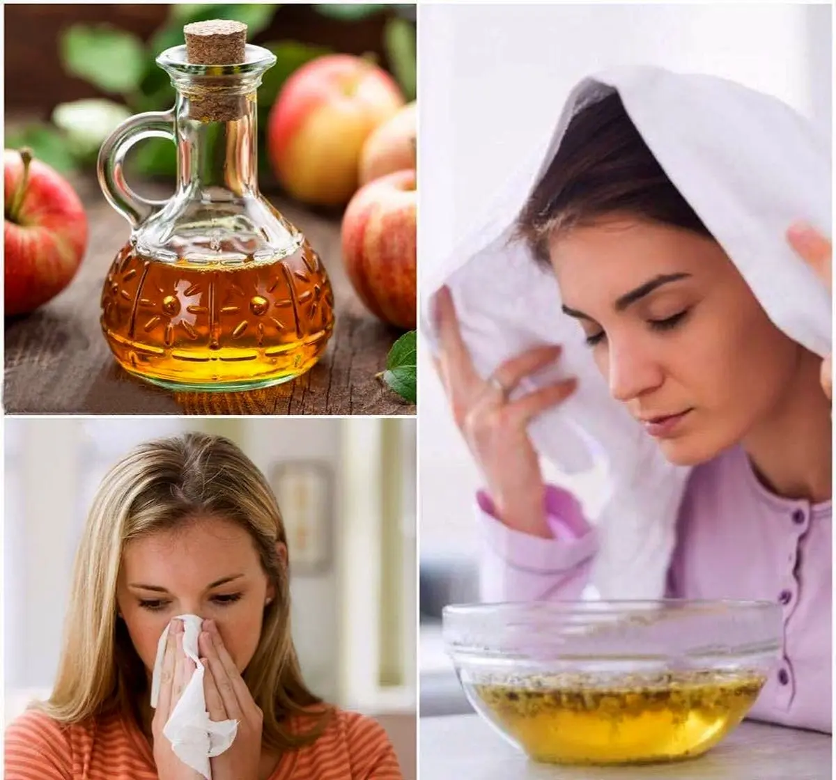 براي رفع گرفتگی بینی و گوش سر و صورت را بخور سرکه بدهید