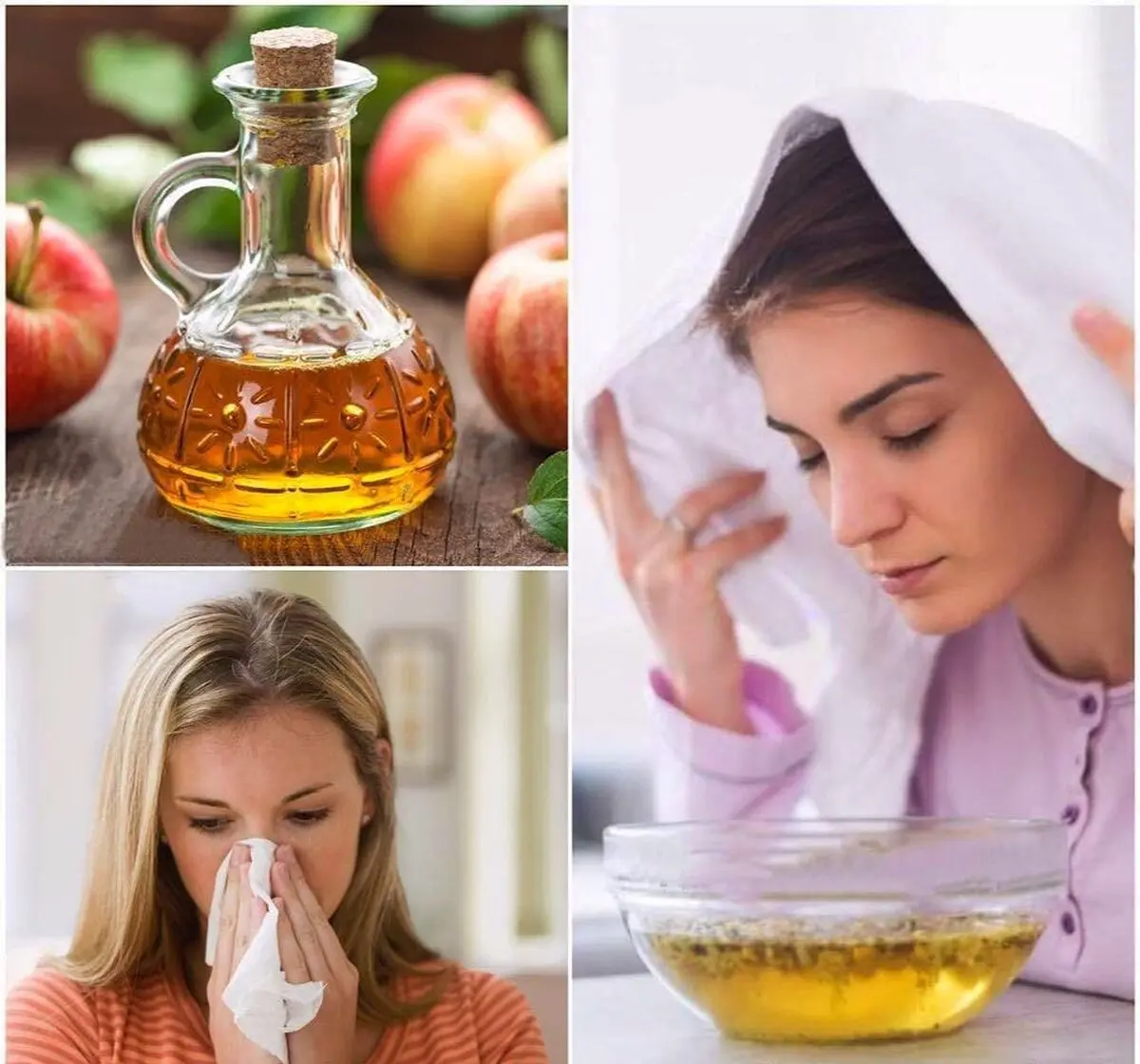 براي رفع گرفتگی بینی و گوش سر و صورت را بخور سرکه بدهید