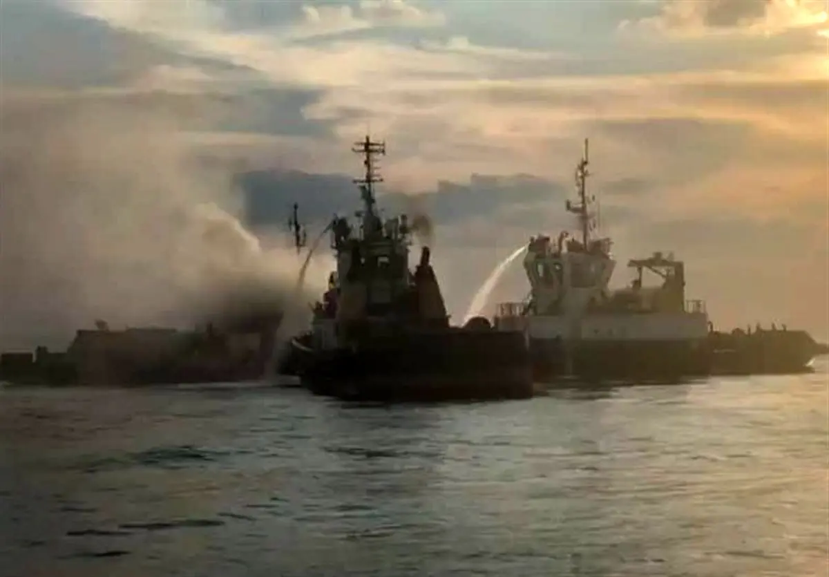 اجساد دو مفقودی آتش‌سوزی در شناور خدماتی در عسلویه یافت شد