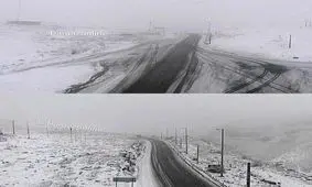 تصویر/برف در گردنه تیوان درگز