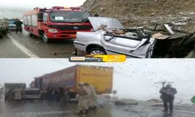 تصاویری تلخ از حادثه مرگبار در محور درگز - قوچان