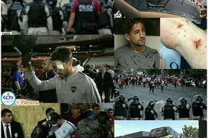 گزارش تصویری از حملات وحشیانه بازیکنان ریورپلاته به اتوبوس بوکاجونیورز