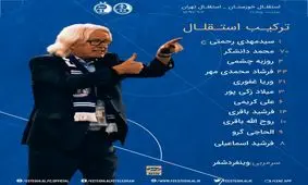 اعلام ترکیب رسمی استقلال مقابل استقلال خوزستان