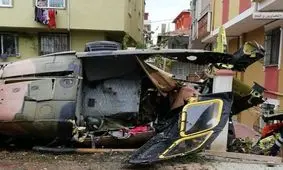 هلی کوپتر ارتش وسط خانه ها سقوط کرد +فیلم