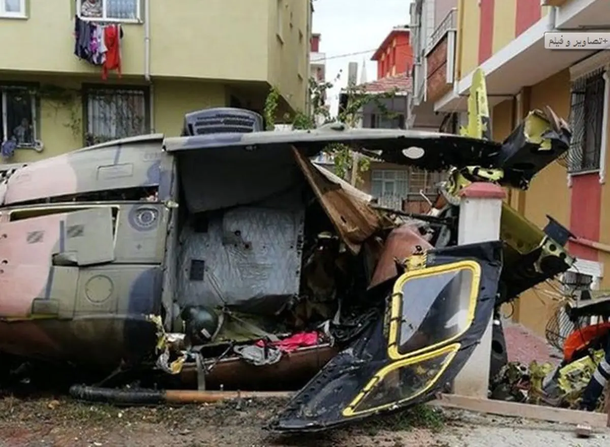 هلی کوپتر ارتش وسط خانه ها سقوط کرد +فیلم