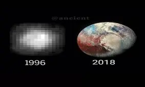 دوتا تصویر بالا هردو متعلق به سیاره پلوتون است با فاصله 25 سال!