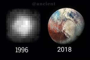 دوتا تصویر بالا هردو متعلق به سیاره پلوتون است با فاصله 25 سال!