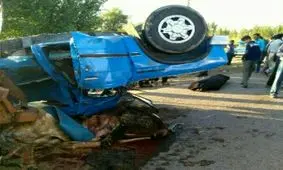 واژگونی مرگبار وانت نیسان در سیستان و بلوچستان