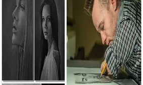 ماریوس هنرمند طراحی بدون بازو