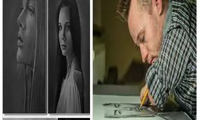 ماریوس هنرمند طراحی بدون بازو
