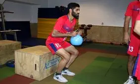 تمرینات ویژه مصدومان پرسپولیس در شهید‌ کاظمی