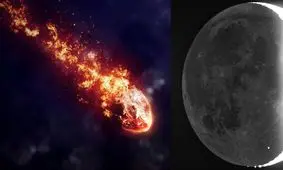 لحظه برخورد یک شهاب سنگ با ماه/ ویدئو