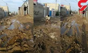 خیابان هایی که در آبادان به باتلاق های گلی تبدیل شده اند + عکس ها