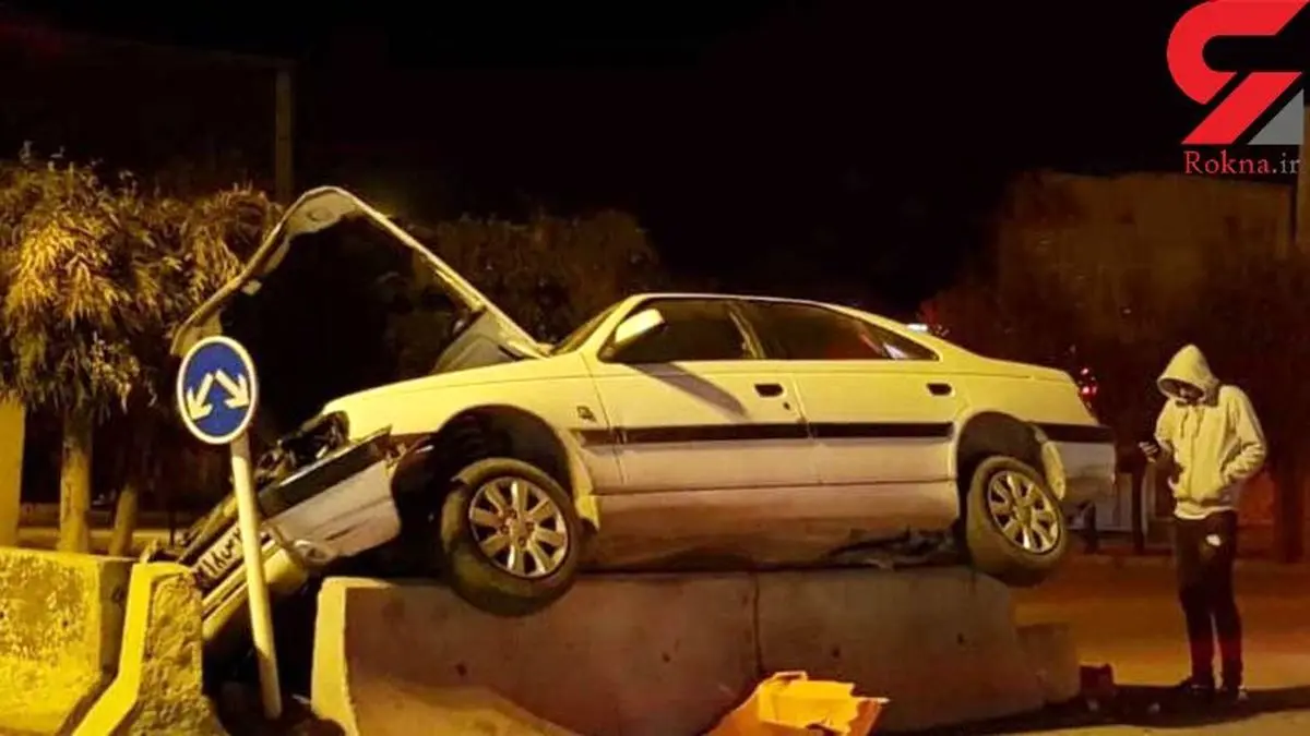 عکس عجیب پژو روی دیوار بتنی +عکس