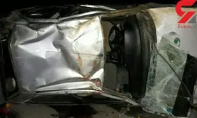 واژگونی مرگبار پژو ۴۰۵ در جاده اسپیران +عکس