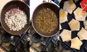 پیراشکی خانگی/غذای فوری و 10دقیقه ای