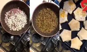 پیراشکی خانگی/غذای فوری و 10دقیقه ای