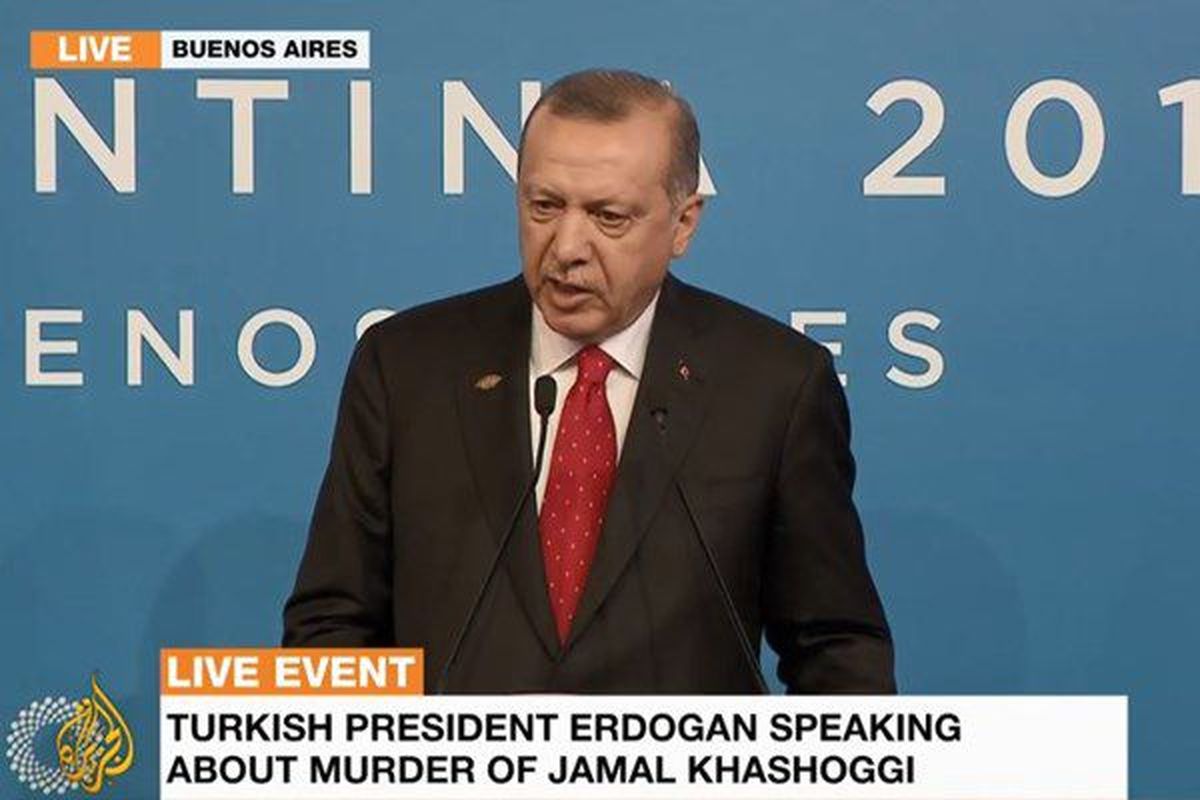 انتقاد اردوغان از عدم همکاری عربستان در پرونده خاشقجی: فایل صوتیهایی داریم که ثابت میکند خاشقچی ظرف 7.5 دقیقه به قتل رسیده /رژیم سعودی واقعیت را تحریف می کند/نمیخواهیم به خاندان سعودی آسیبی بزنیم اما.../پیشرفت تحقیقات «تناقضها و دروغهای» مطرحشده توس