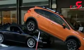 تصادف عجیب پورشه با خودروی شاسی بلند + فیلم