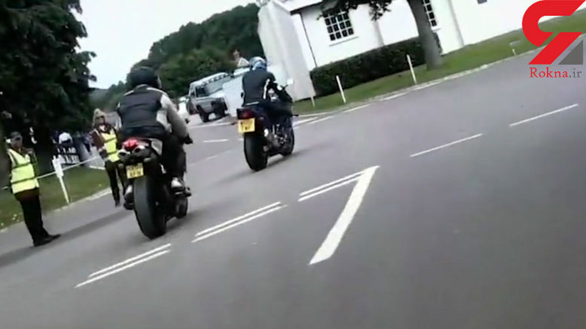 تصادف وحشتناک و دلخراش موتور سیکلت با چند دوچرخه سوار+فیلم